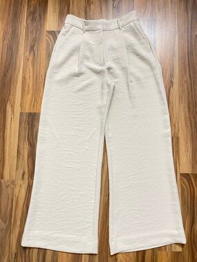 Abercrombie & Fitch Light Cream Wide Leg Pants